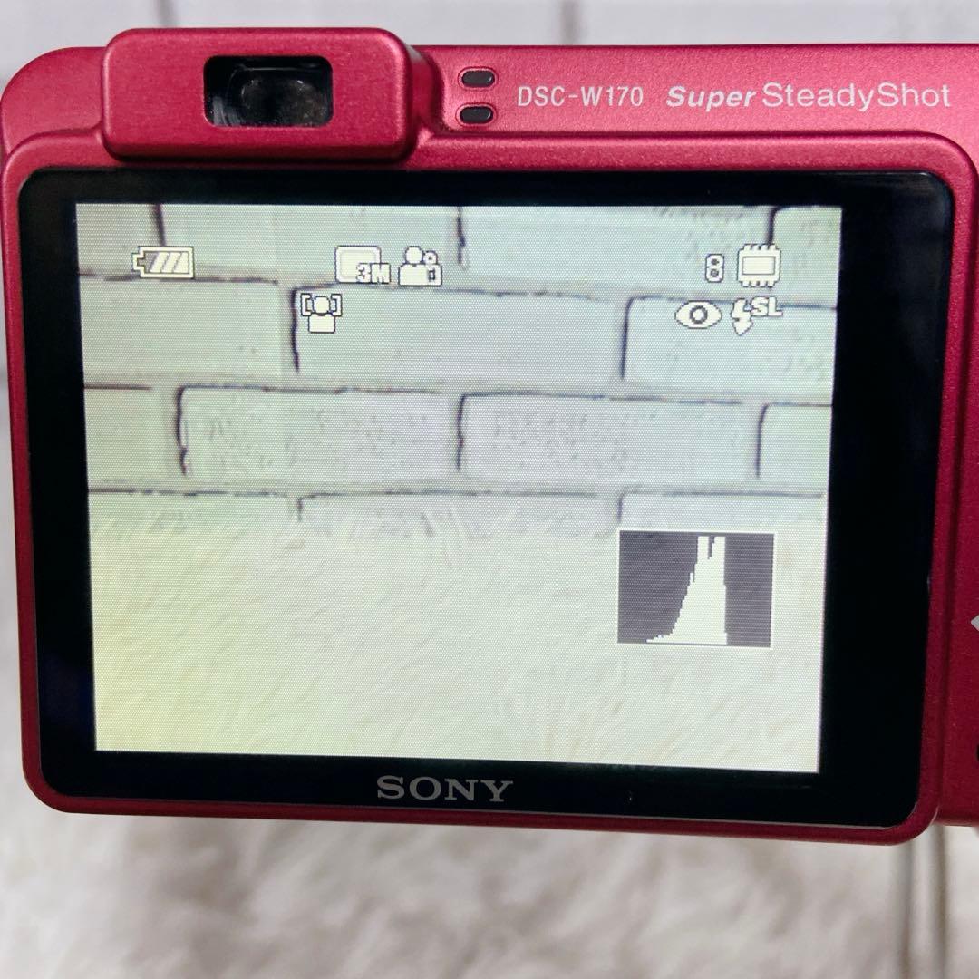 【極美品】 SONY ソニー DSC-W170 デジカメ バッテリー レッド