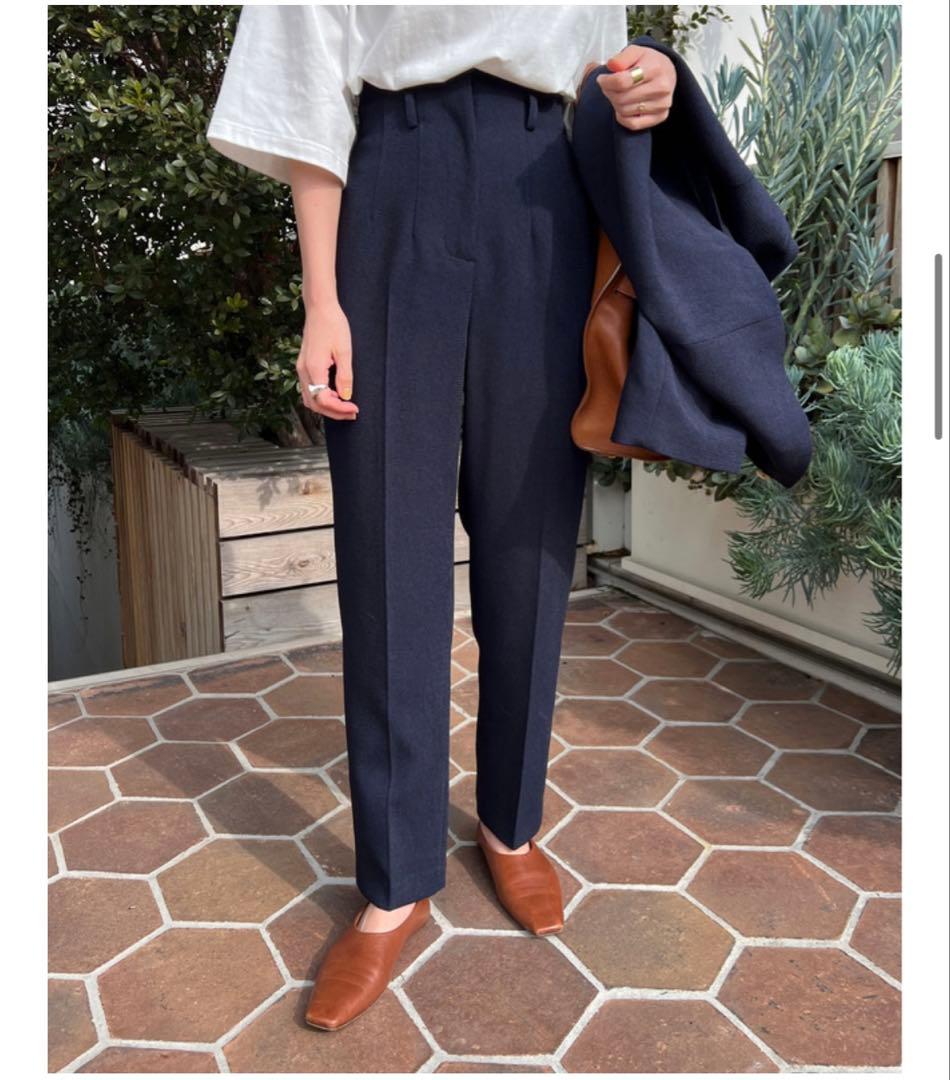 パンツ CLANE HIGH WAIST ANKLE TAPERD PANTS