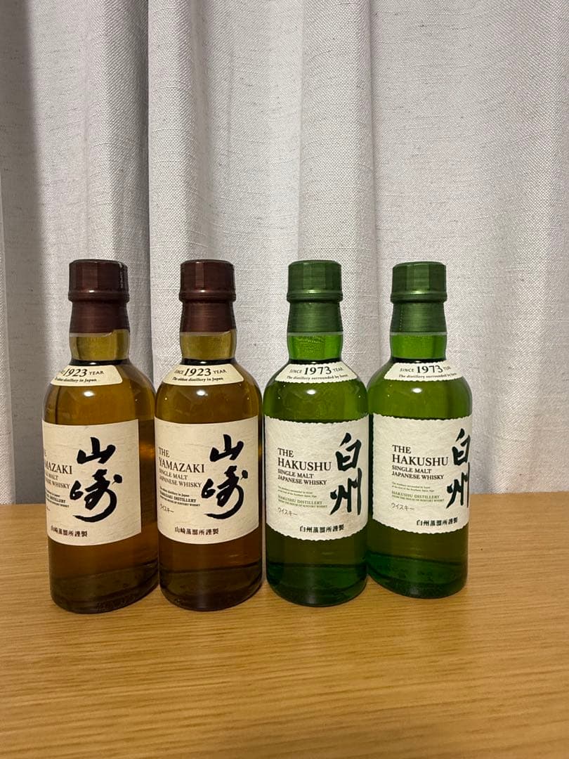 山崎・白州ウイスキー 180mlボトル4本セット