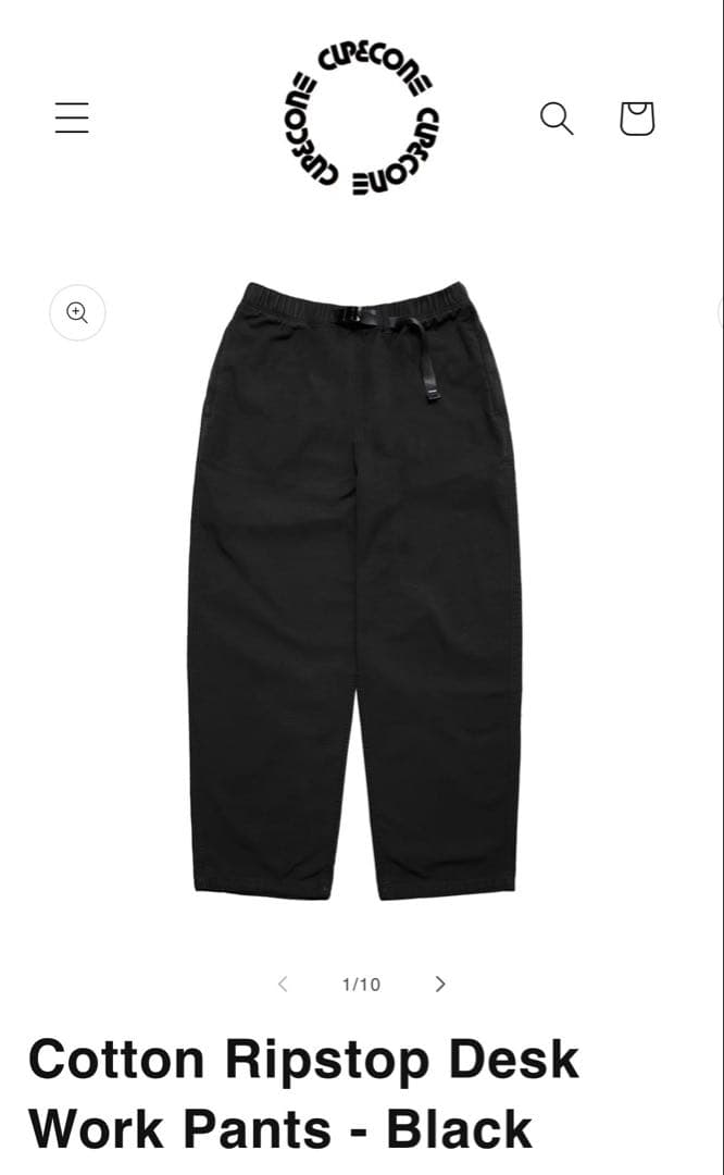 パンツ Cotton Ripstop Desk Work Pants - Black L