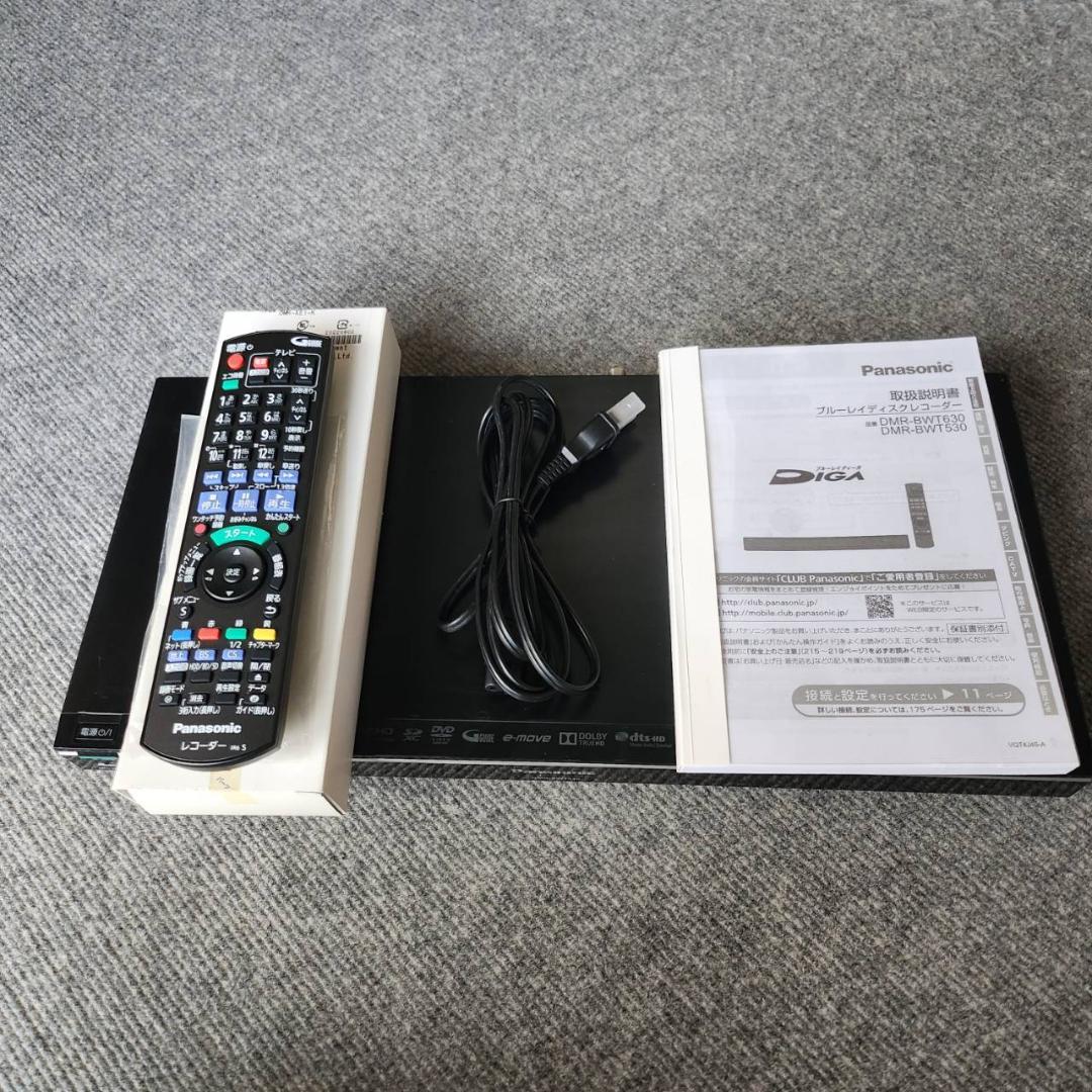 パナソニック　DMR-BWT530　４TB・業務用HDDに換装マニュアルリモコン