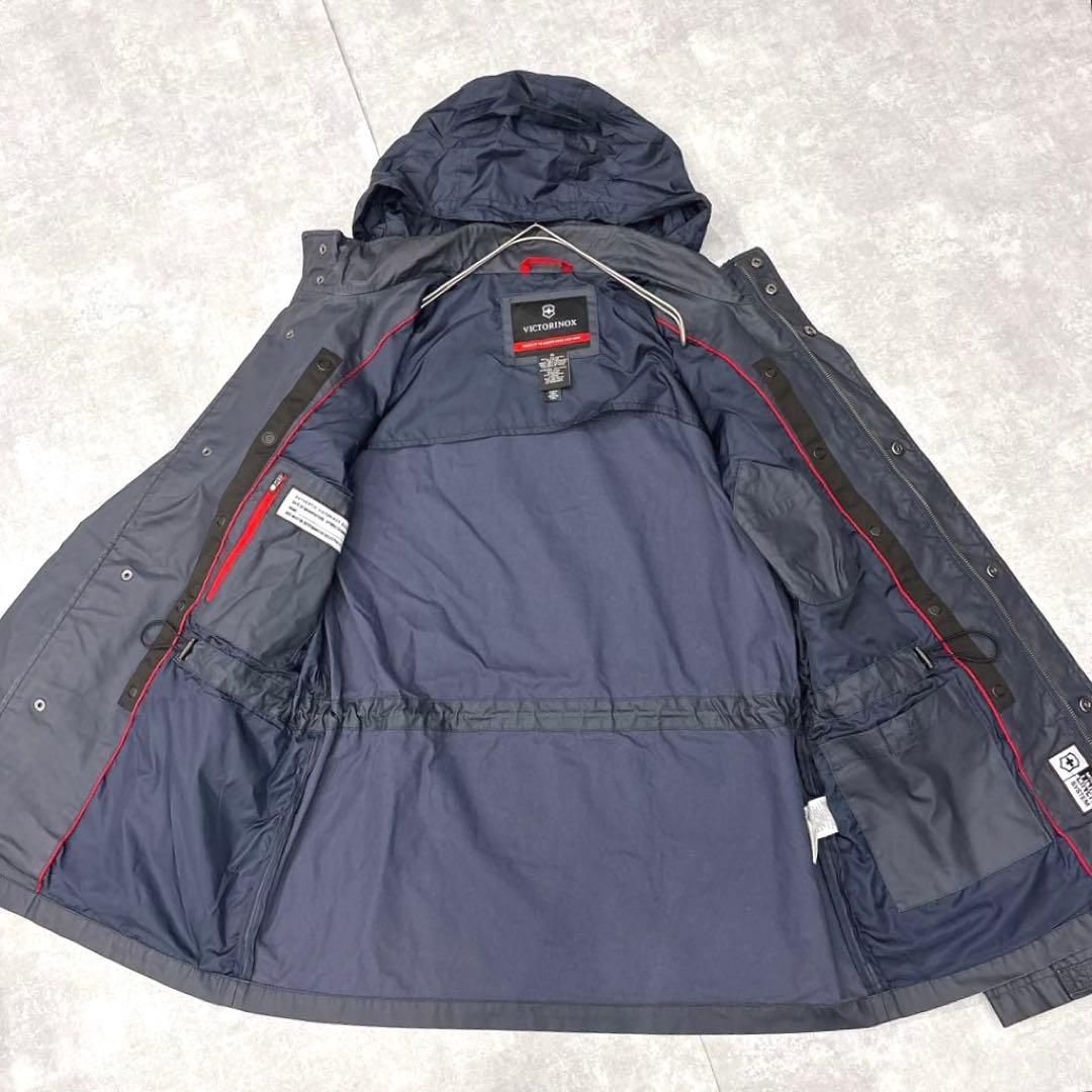 美品✨ビクトリノックス（XL）2016SSミリタリージャケット 紺 フード収納
