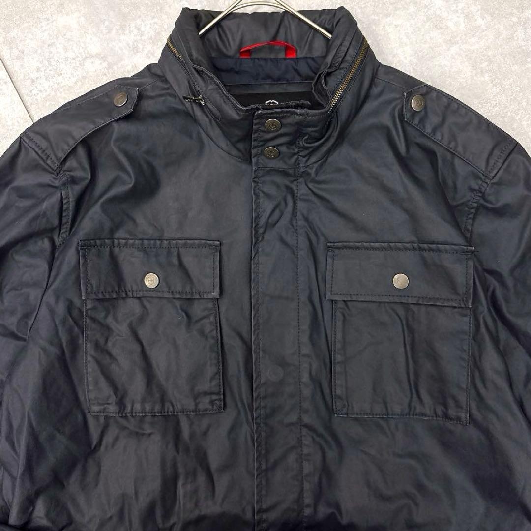 美品✨ビクトリノックス（XL）2016SSミリタリージャケット 紺 フード収納