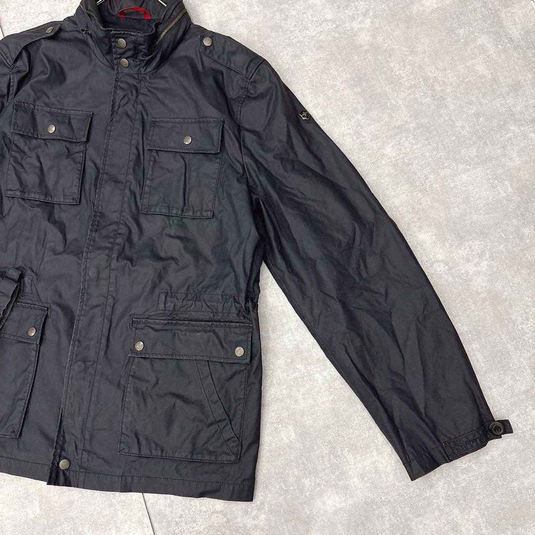 美品✨ビクトリノックス（XL）2016SSミリタリージャケット 紺 フード収納