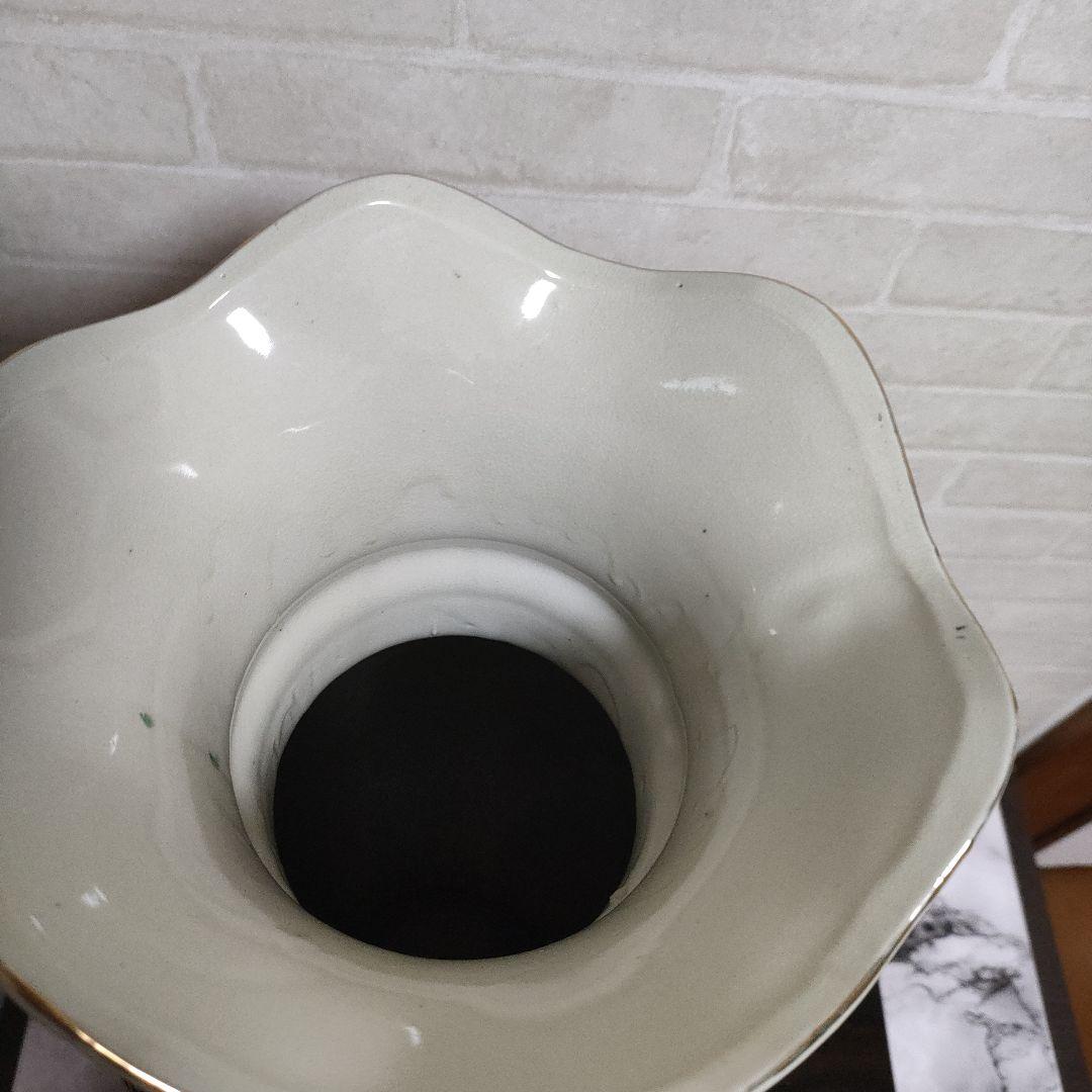 中国美術 大型飾り壺 双耳大花瓶 金彩