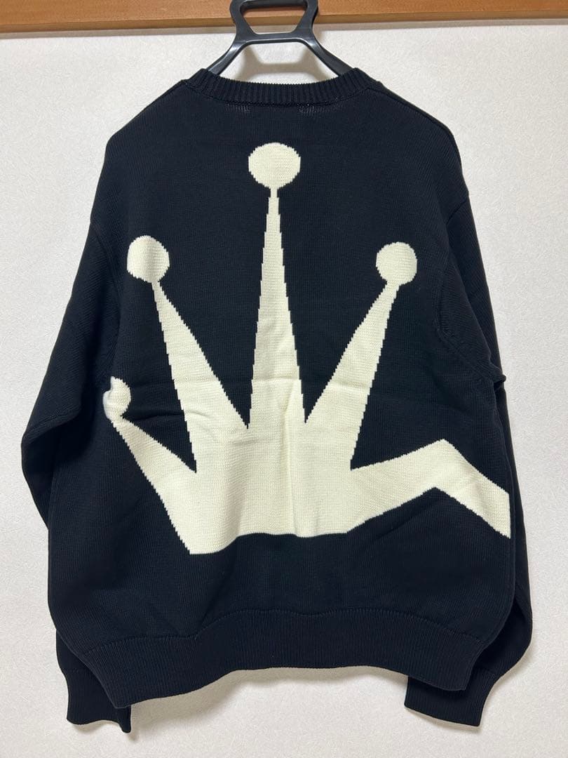 KNT　Stussy クラウン ニットセーター ブラック