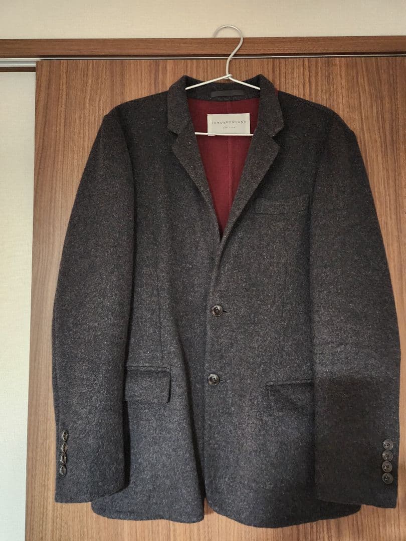 【美品】TOMORROWLAND　ウールジャケット　ダークグレー　サイズ44