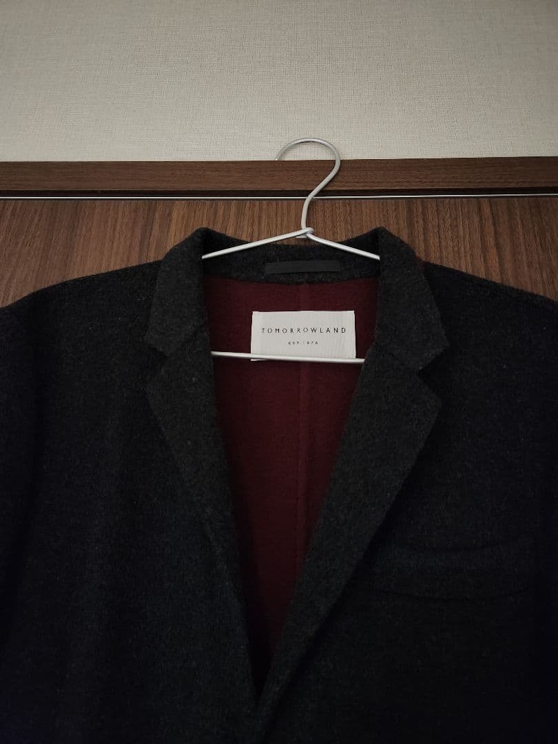 【美品】TOMORROWLAND　ウールジャケット　ダークグレー　サイズ44