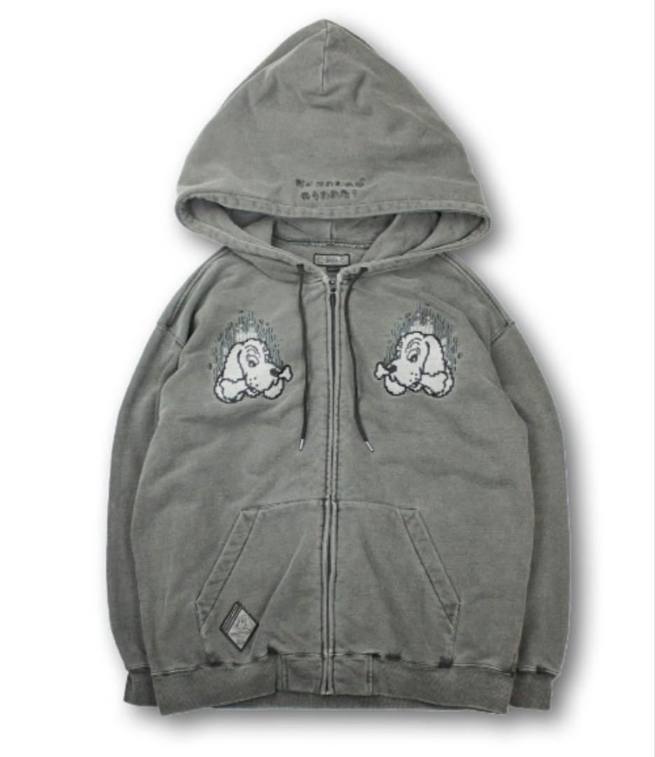 GALFY（ガルフィー）ガルクエジップパーカー/バックプリント ブラック 中型犬