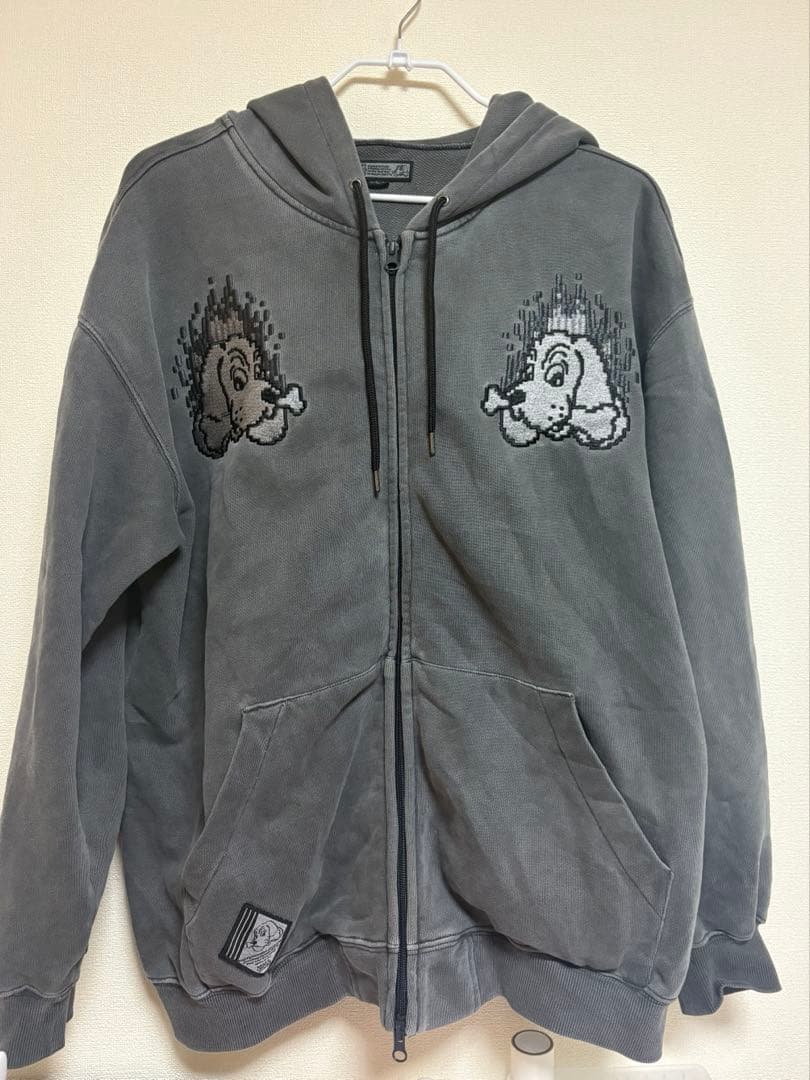 GALFY（ガルフィー）ガルクエジップパーカー/バックプリント ブラック 中型犬