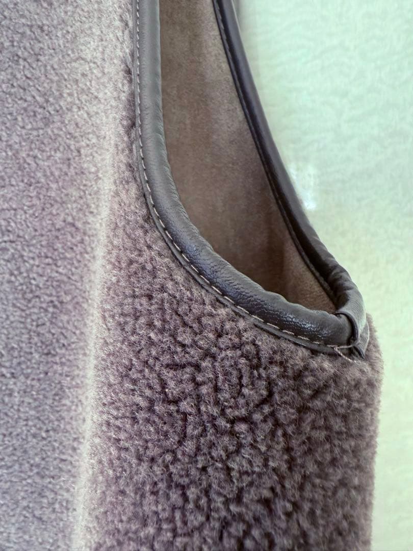 未使用　【RISLEY /リズレイ】フード付ボアベスト グレー