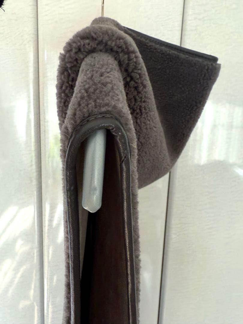 未使用　【RISLEY /リズレイ】フード付ボアベスト グレー