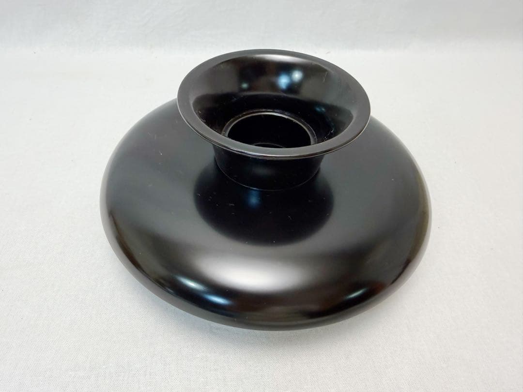 ほぼ未使用 茶道具 木製黒真塗 天目台 茶道具 欅 貴人台 2点 セット 元箱