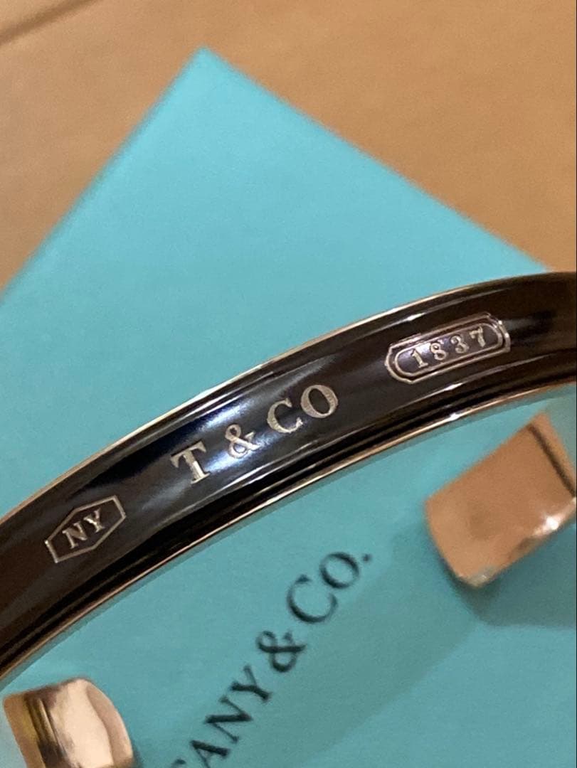 Tiffany ティファニー 1837 ブラック チタン バングル ナロー カフ