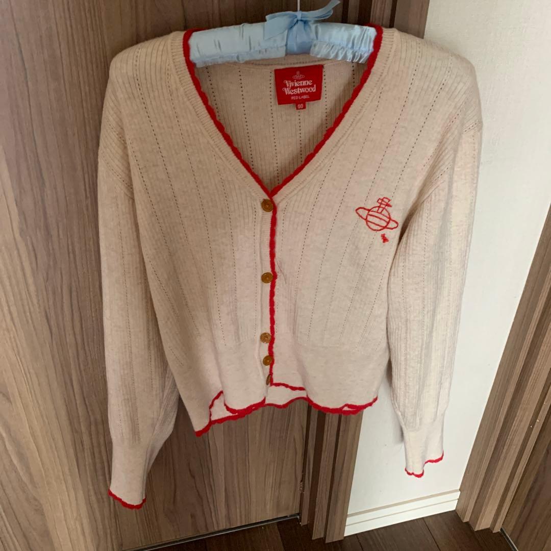 Vivienne Westwood カーディガン クリーム/レッド サイズ00