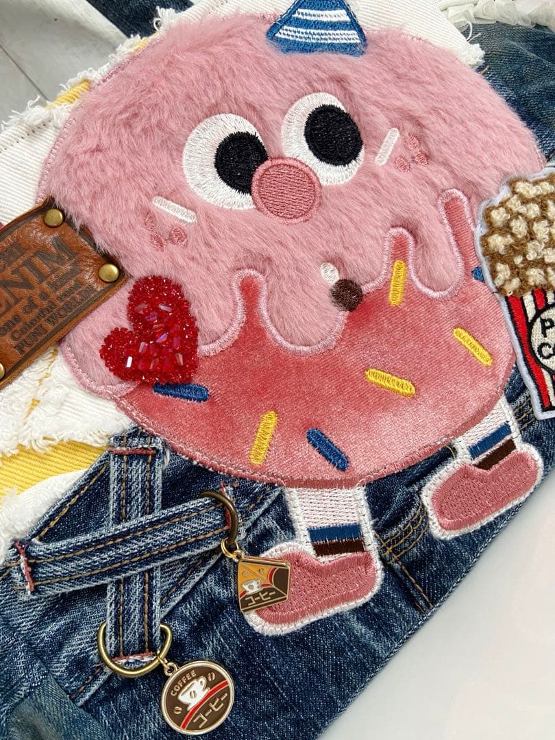 一点物｜デニムリメイク トートS 大人の遊び心「ポップ・ドーナツ君」バッグ