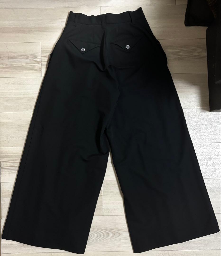 seyto 4タックプリーツバギーフレアパンツ ブラック サイズ0