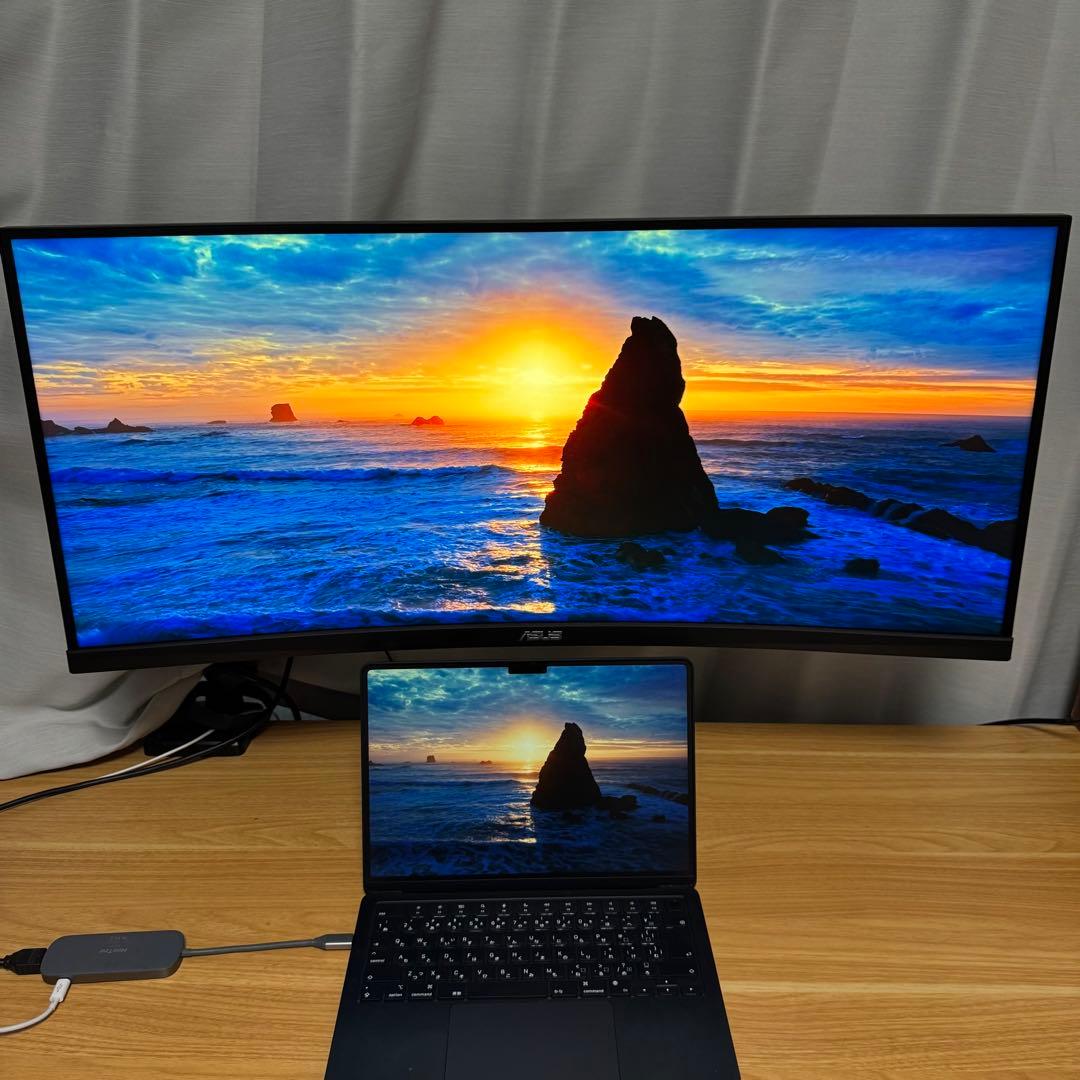 【美品】ASUS ウルトラワイドディスプレイ　35インチ　曲面　湾曲　WQHD