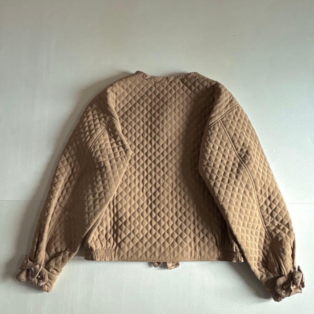 ヴィンテージ カネコイサオ リボン レース キルティング ブルゾン アウター