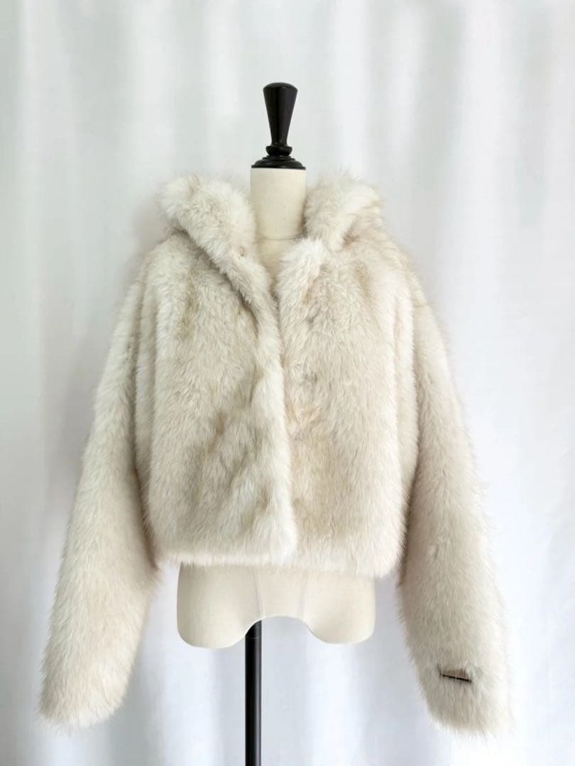 ジャケット・アウター DIANTE PREMIUM ECO FUR HOODIE COAT IVO