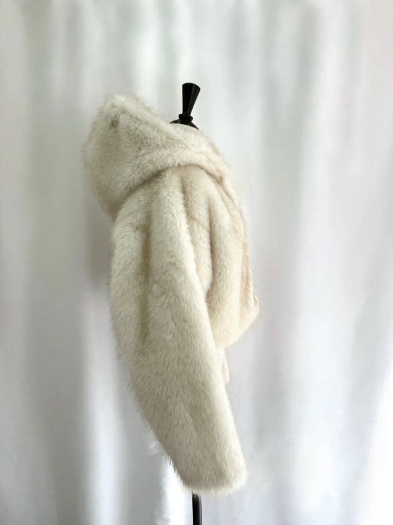 ジャケット・アウター DIANTE PREMIUM ECO FUR HOODIE COAT IVO