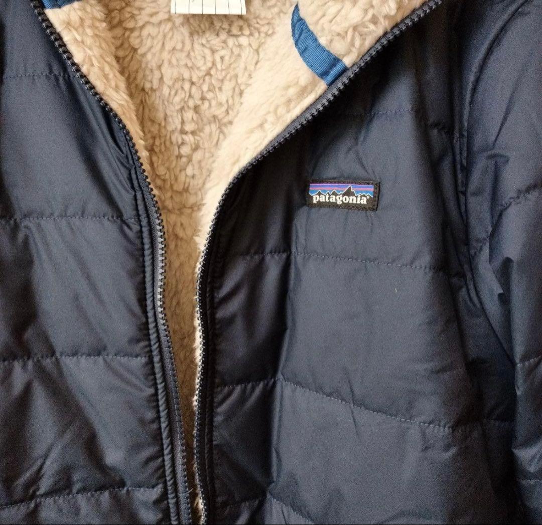 patagonia ネイビー フリースジャケットリバーシブル　フーディ XXL