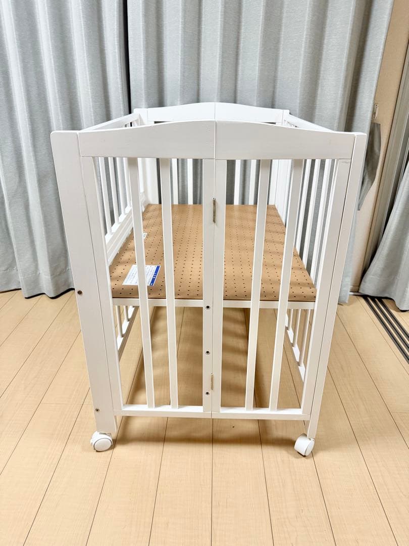 KATOJI ミニ ベビーベッド キャスター付き ホワイト