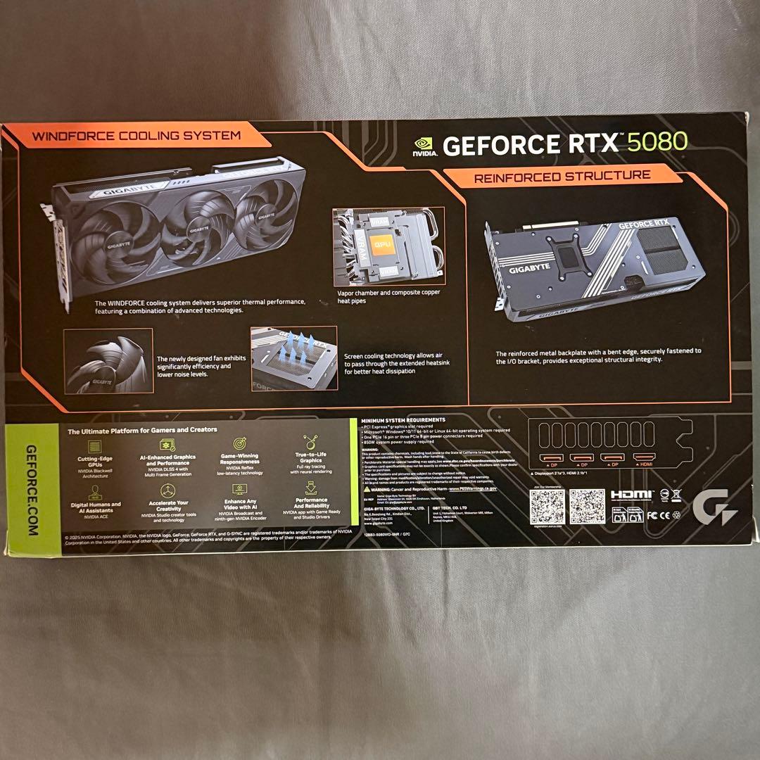 GIGABYTE Geforce RTX5080 搭載 【国内正規代理店品】