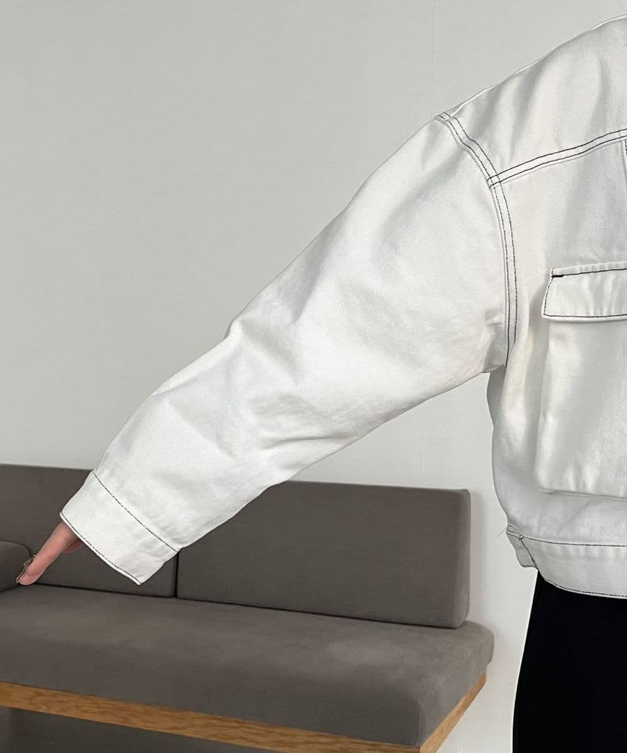 【CAPRICIEUX LE'MAGE】デニムノーカラージャケット