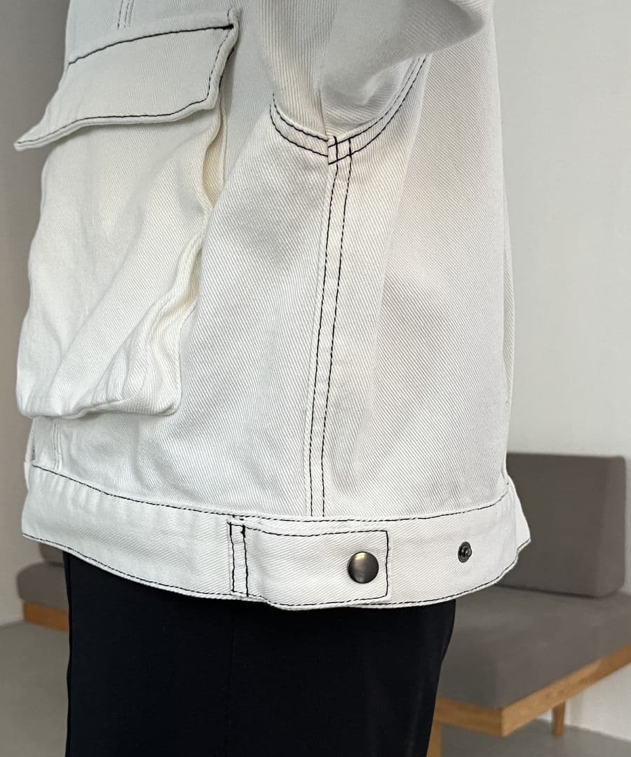 【CAPRICIEUX LE'MAGE】デニムノーカラージャケット