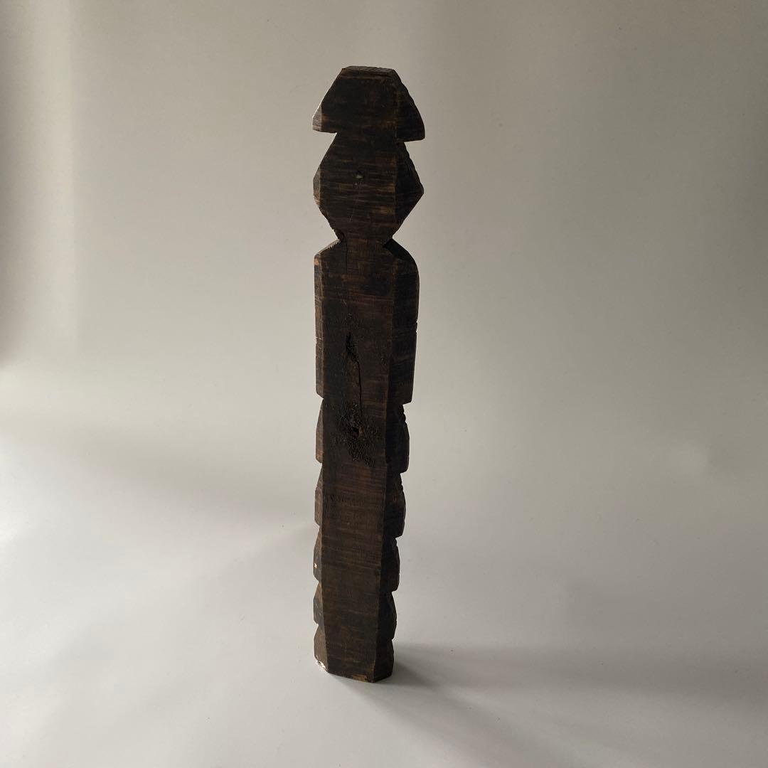 フランス入手 アフリカ木彫 祖霊像 高さ40cm超 プリミティブアート 木彫り像