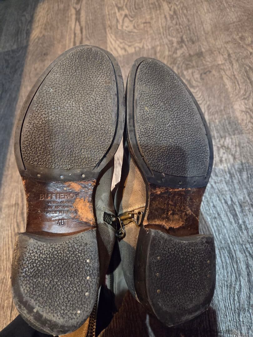BUTTERO　ブッテロスエードブーツ　サイドジッパー40