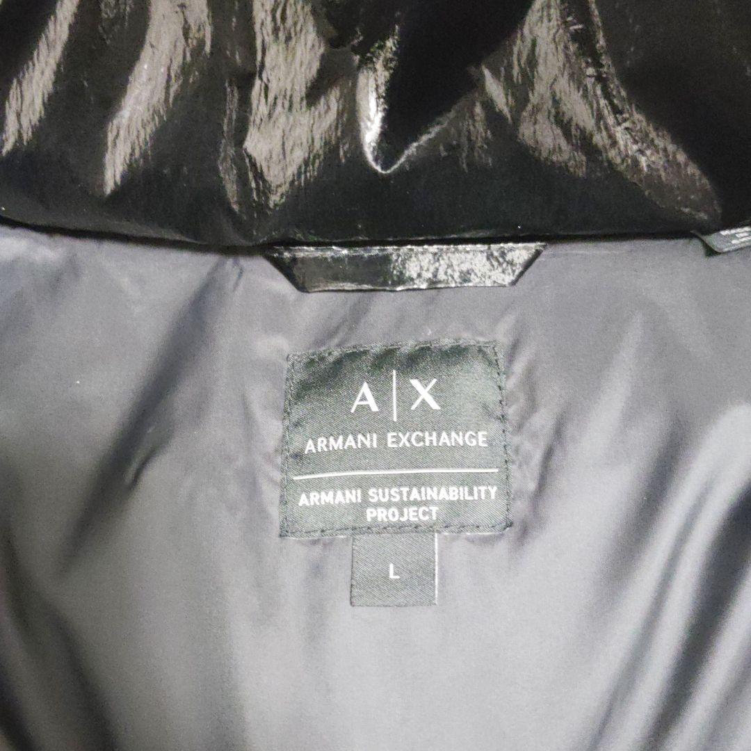 未使用★A|X★ARMANI EXCHANGE★エナメルブラックダウンジャケット