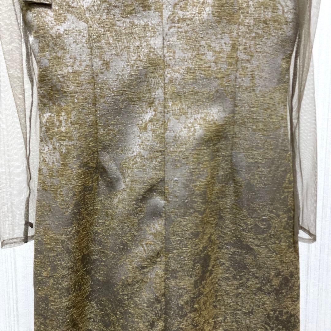 LE’RURE Shoulder ribbon jacquard dress