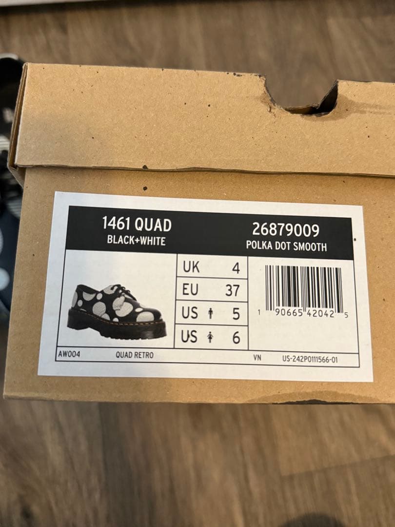 Dr. Martens QUAD POLKAドット柄厚底シューズ UK4