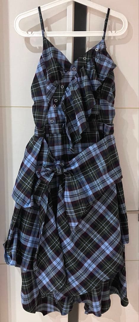 【美品】SLY ASYMMETRY HEM CAMI ロングワンピース チェック