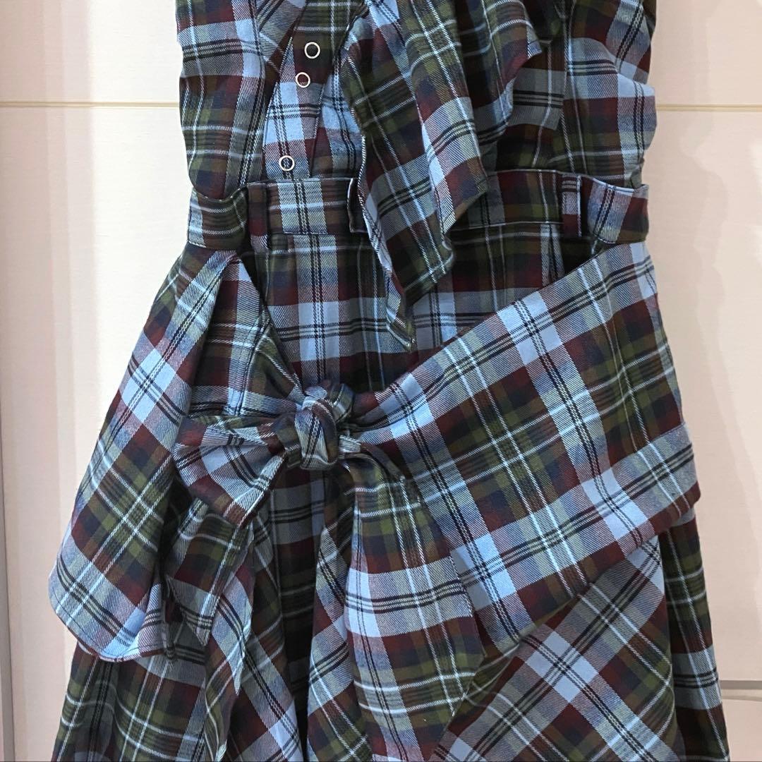 【美品】SLY ASYMMETRY HEM CAMI ロングワンピース チェック