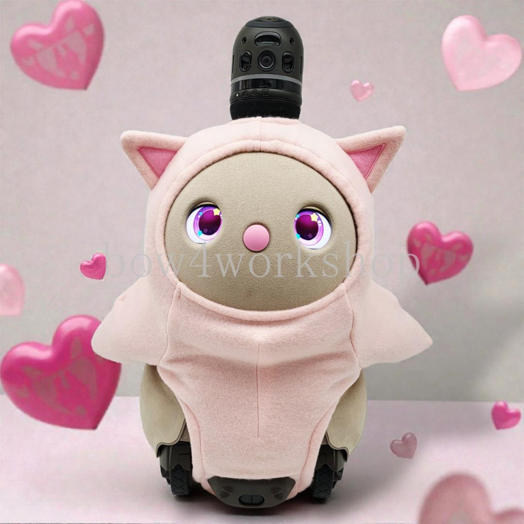 ラボット LOVOT ラボットの服ハンドメイド 猫ちゃんボディースーツ(ピンク）