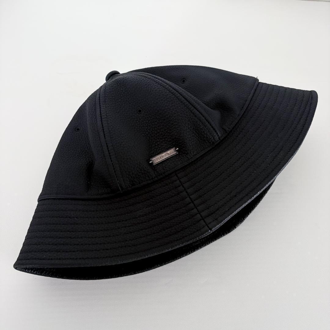 極美品『WAGAMAMA別注 ソラリス』仔牛革 シボ レザー ハット 59サイズ