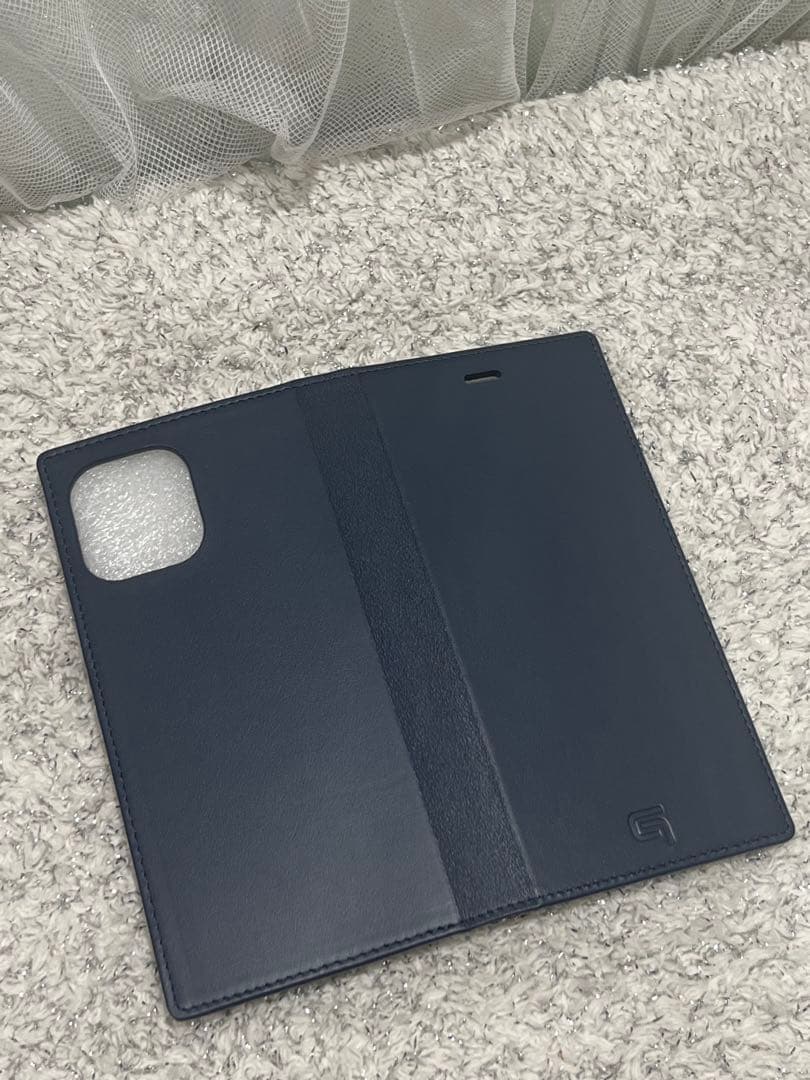 GRAMAS iPhone 12 Pro Max 手帳型ケース ネイビー