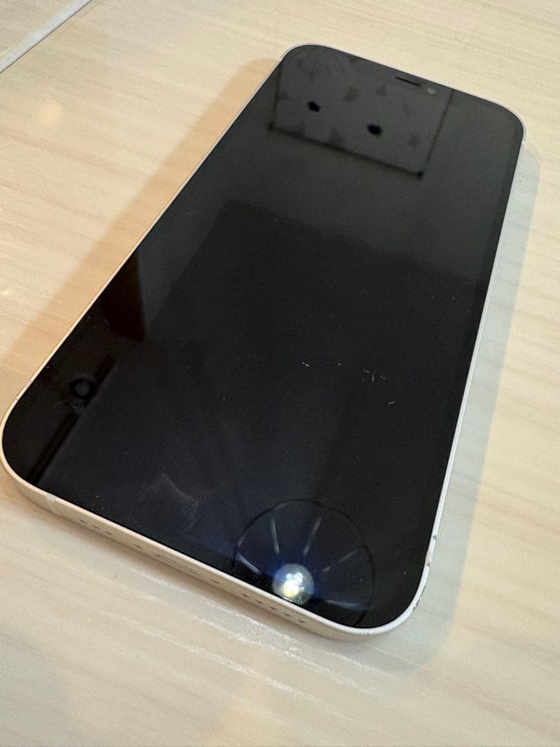 ジャンク iPhone12 64GB W 液晶縦線あり au SIMロックあり