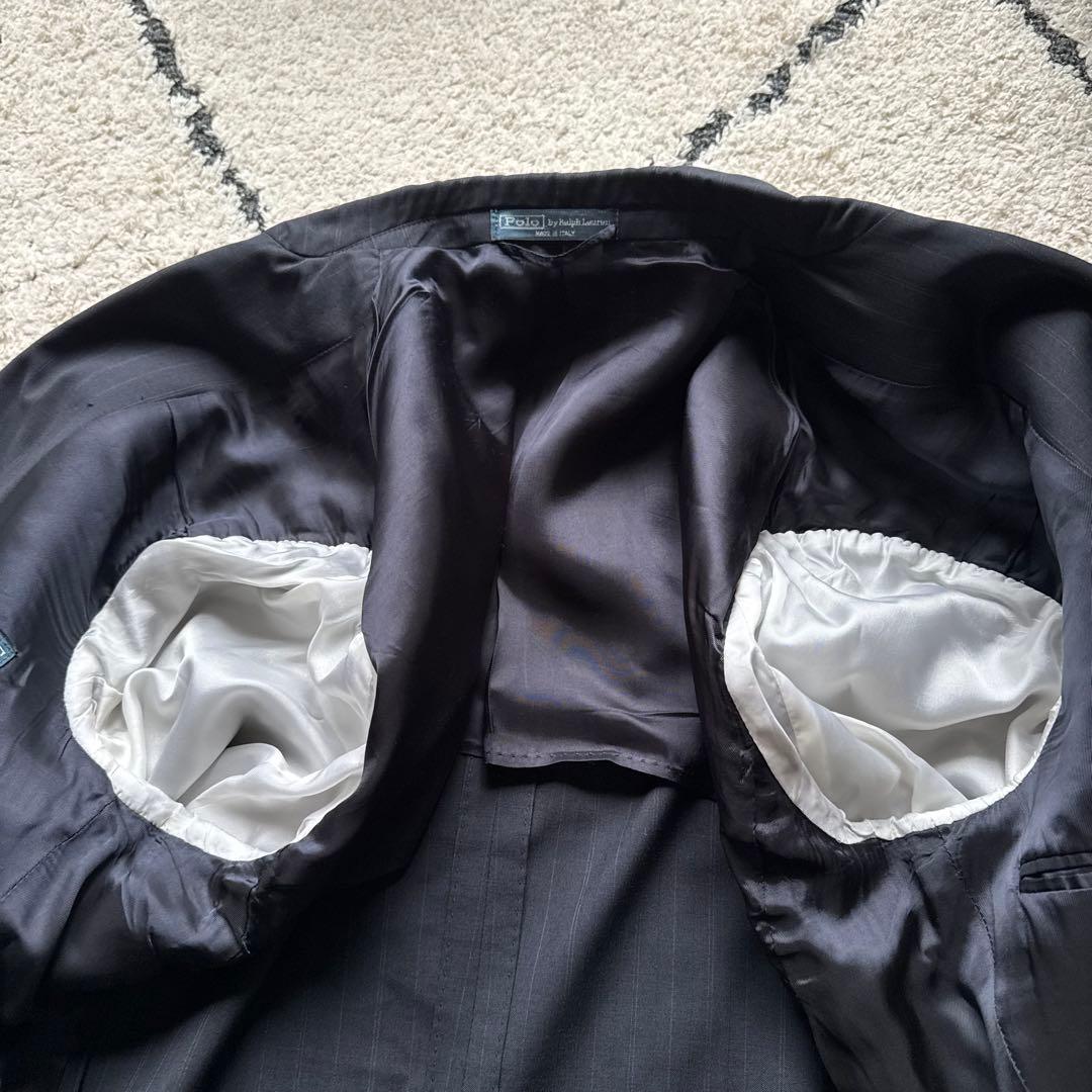 ポロバイラルフローレン　スーツ　セットアップ　ネイビー　ストライプ　イタリア製