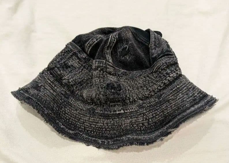 ●黒　kapital 11.5ozデニム　老人と海HAT（クラッシュリメイク）