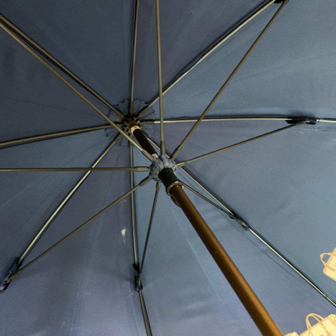 極希少✨バーバリー 長傘 雨傘 ノバチェック テディベア柄 クマ ネイビー