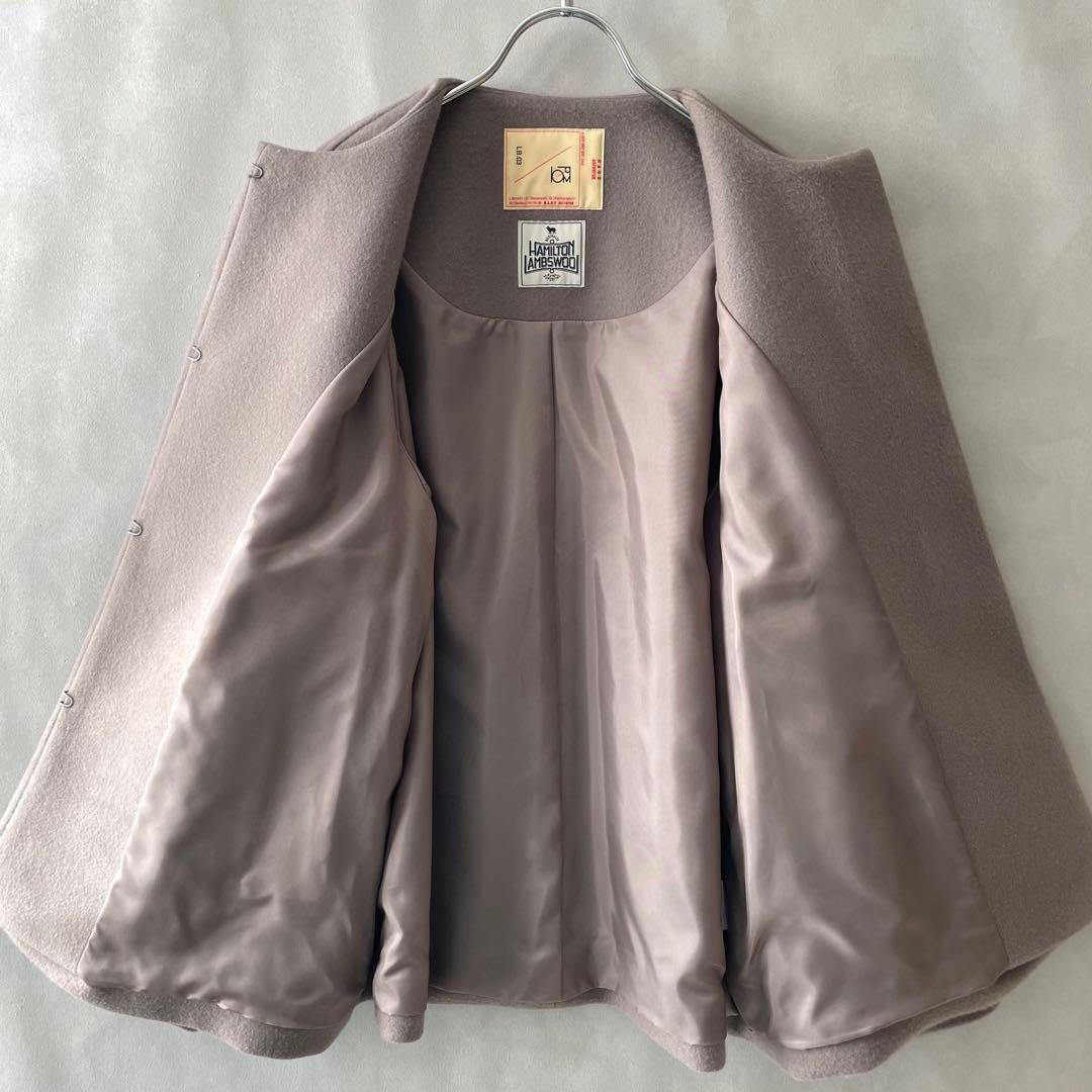美品✨ナノユニバース　23AW ハミルトンウール　ノーカラーショートコート　S