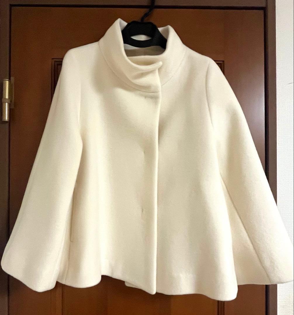 アナイ ANAYI ウールビーバー ショートコート オフホワイト 38(9号)