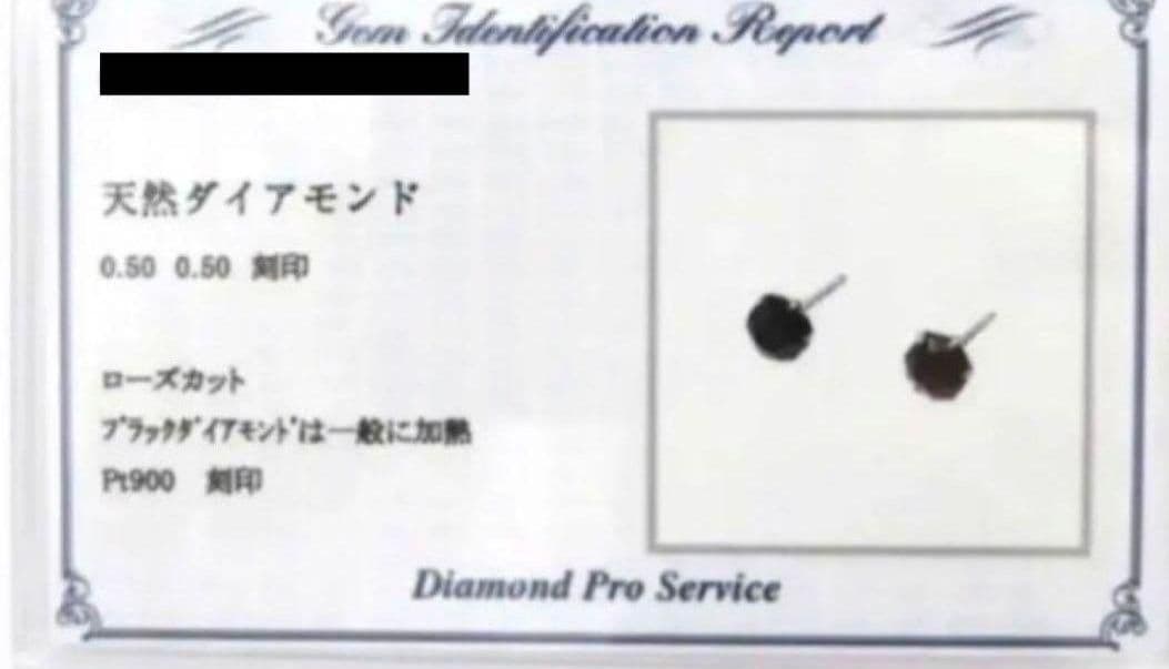Pt900 プラチナ　計1.0ct BKダイヤプラチナブラックダイヤピアス　特A