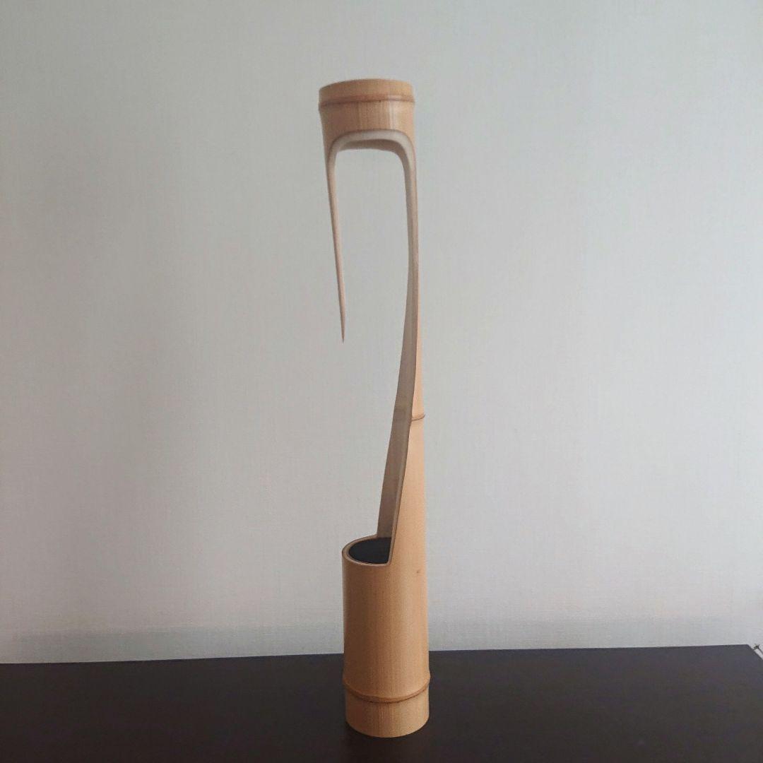 池坊 竹花器 鶴首