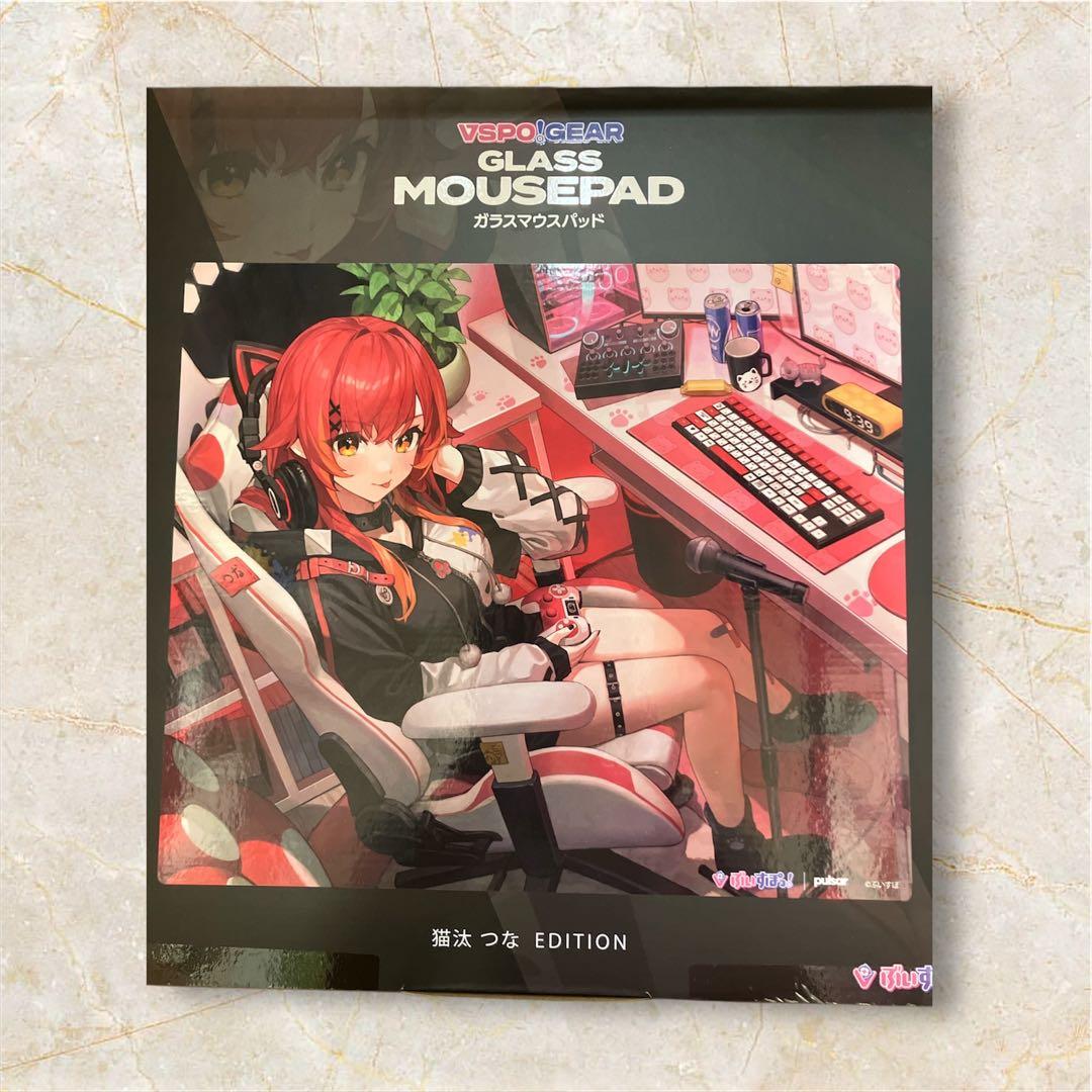 【新品未開封】ぶいすぽっ！ ガラスマウスパッド 猫汰つな VSPO! GEAR