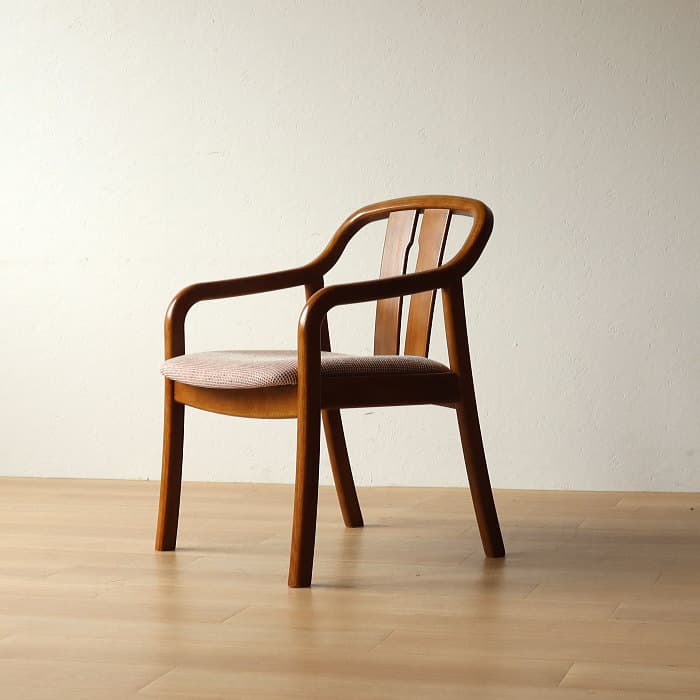 オールド カリモク アームチェア レトロ 肘付イス ③